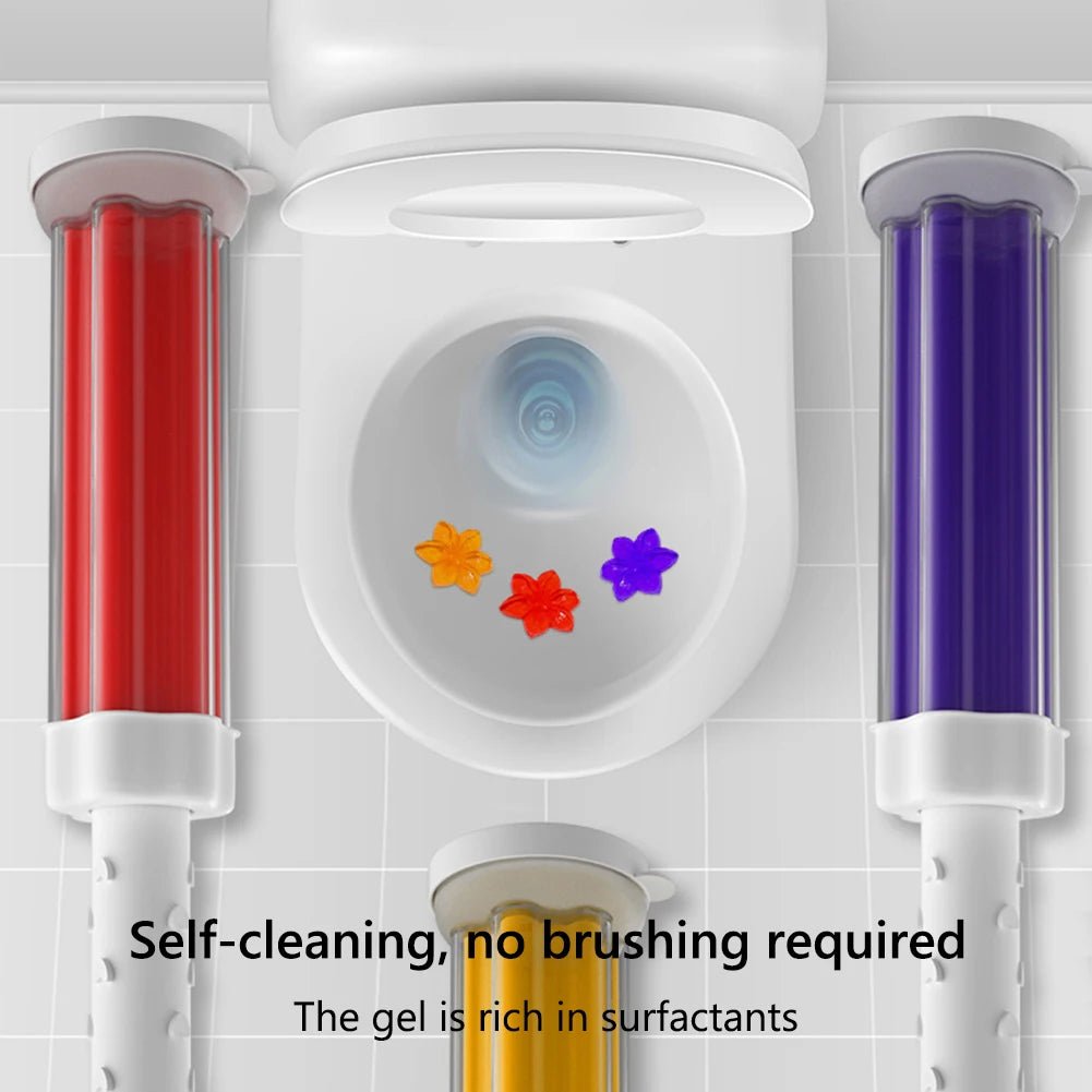 Toilet Cleaner Gel Remove Odors Leave Flower Aromatic Toilet Gel No Traces Comfortable Smell for Household Cleaning Products - Ammpoure