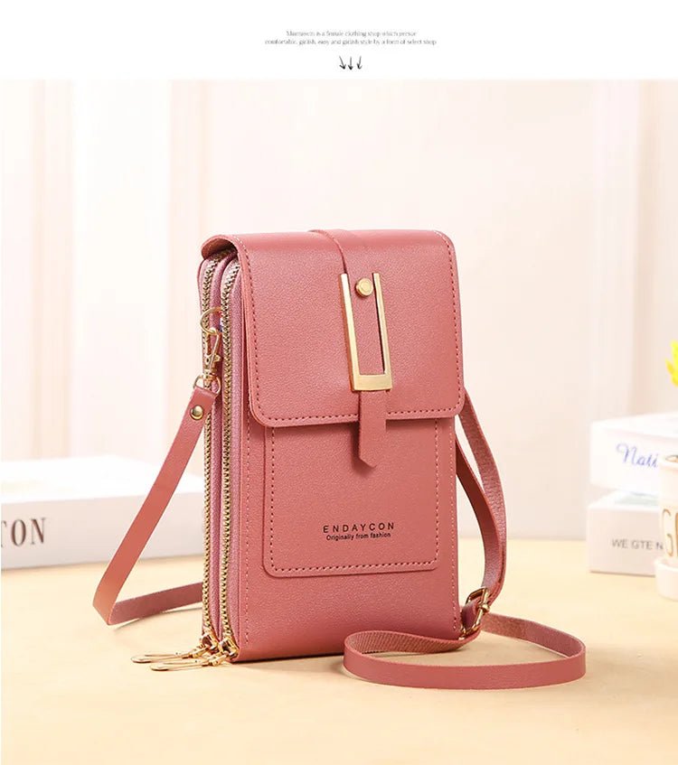 Touch Screen Cell Phone Women’s Bag USA Soft Leather Wallet Purse, Crossbody Bag & Small Handbag for Women with Phone Pocket - Ammpoure