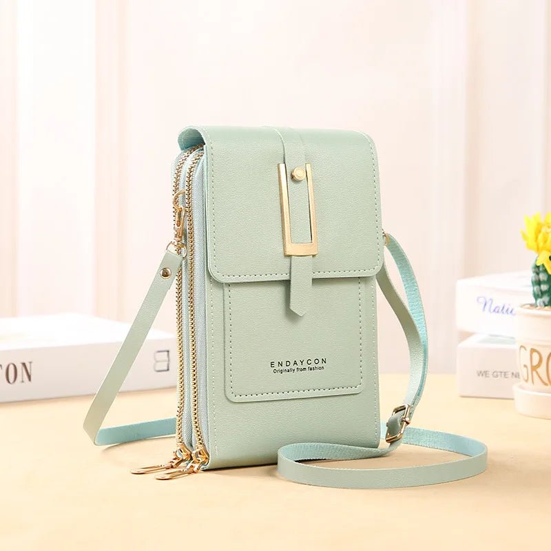 Touch Screen Cell Phone Women’s Bag USA Soft Leather Wallet Purse, Crossbody Bag & Small Handbag for Women with Phone Pocket - Ammpoure