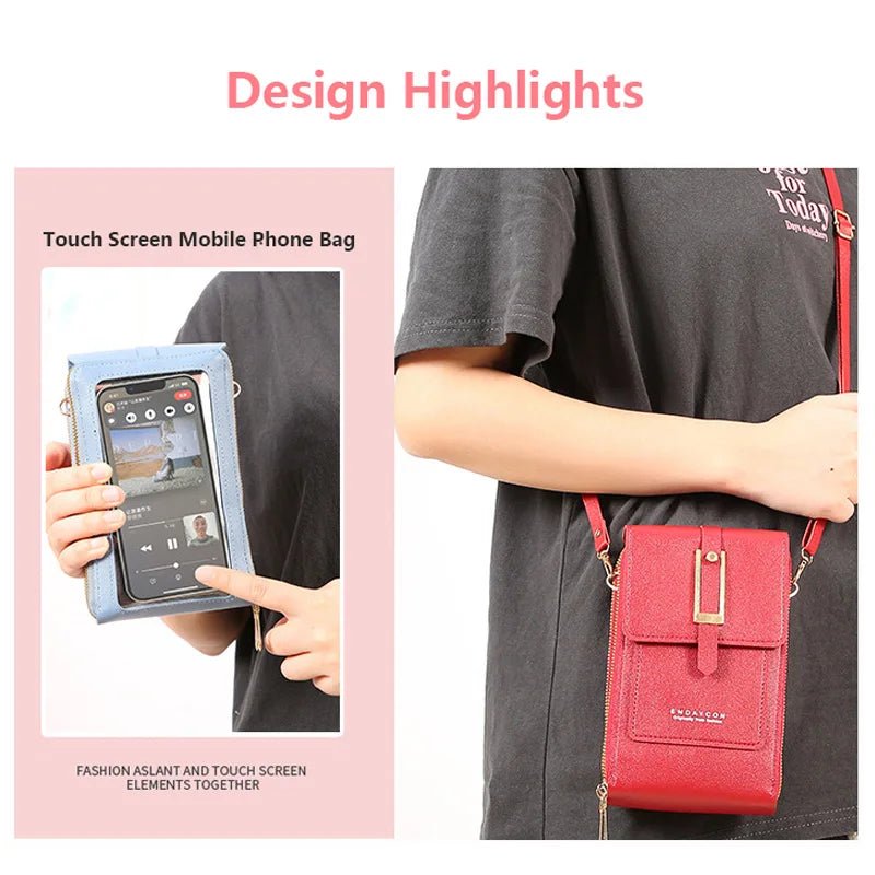 Touch Screen Cell Phone Women’s Bag USA Soft Leather Wallet Purse, Crossbody Bag & Small Handbag for Women with Phone Pocket - Ammpoure