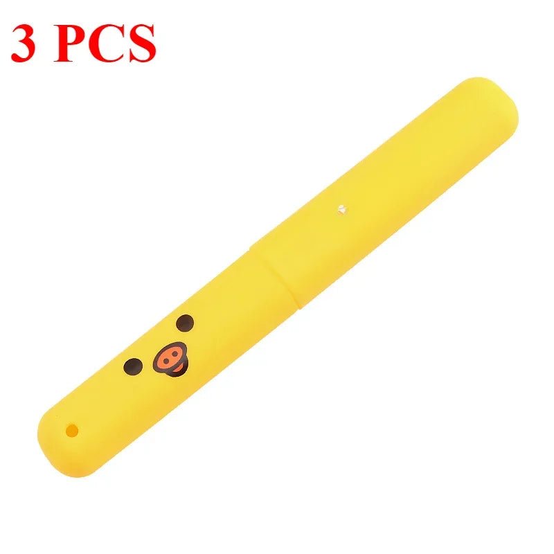 Travel Portable Toothbrush Box Toothbrush Storage Box Cute Cartoon Easy Bear Toothbrush Set Toilet Toothbrush Set - Ammpoure