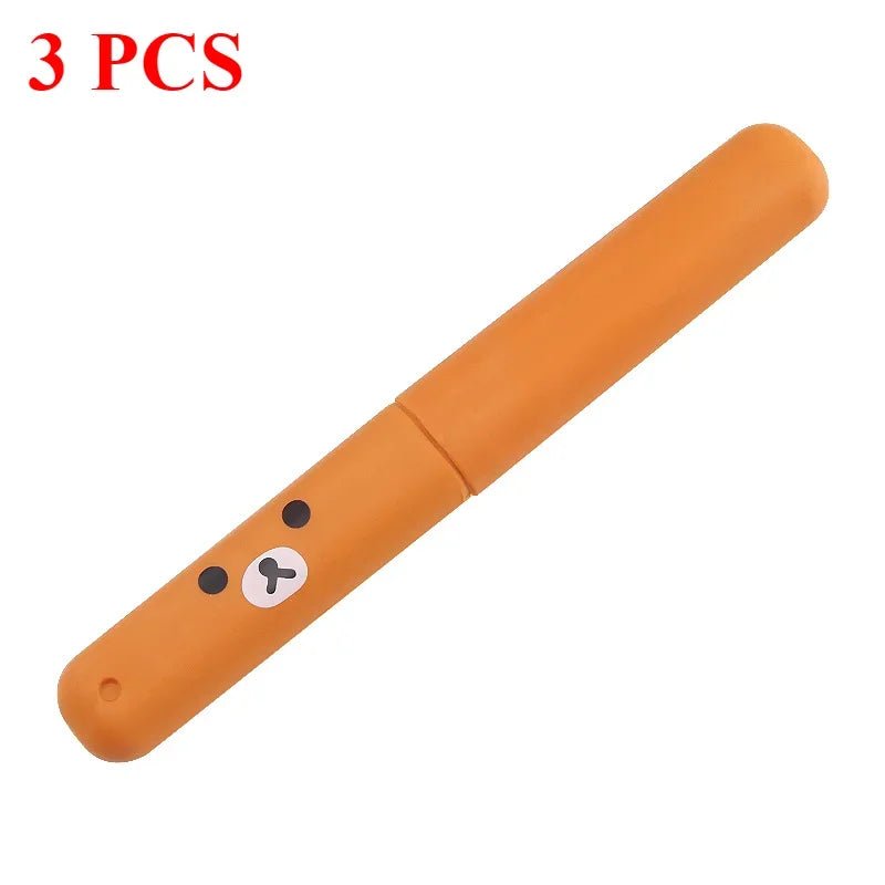Travel Portable Toothbrush Box Toothbrush Storage Box Cute Cartoon Easy Bear Toothbrush Set Toilet Toothbrush Set - Ammpoure