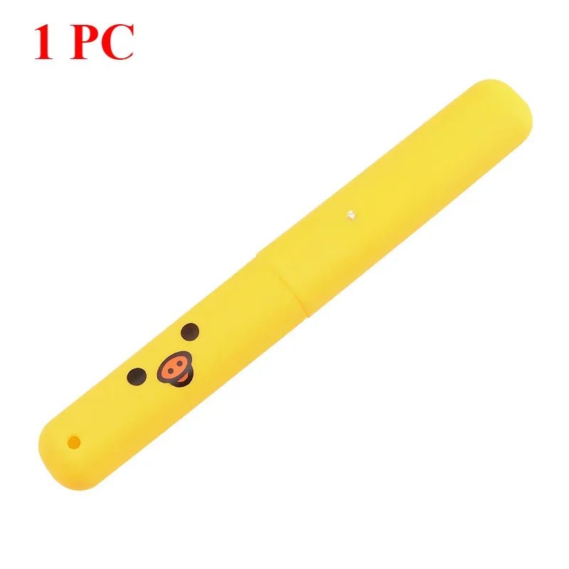 Travel Portable Toothbrush Box Toothbrush Storage Box Cute Cartoon Easy Bear Toothbrush Set Toilet Toothbrush Set - Ammpoure