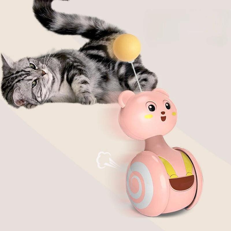 Tumbler Toy Cat Interactive Ball Toy Pet Teaser Stick Colorful Feather Funny Pet Products Playing Supplies - Ammpoure Wellbeing