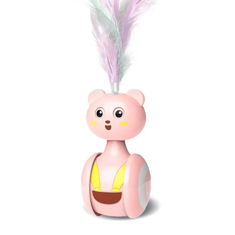 Tumbler Toy Cat Interactive Ball Toy Pet Teaser Stick Colorful Feather Funny Pet Products Playing Supplies - Ammpoure Wellbeing