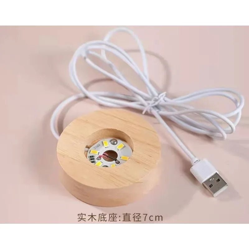 Unique 3D Crystal Ball Night Light LED Lamp Bedside Table Glowing Galaxy Lamp Saturn Planets Moon Children Birthday Gift Toy 8cm - Ammpoure