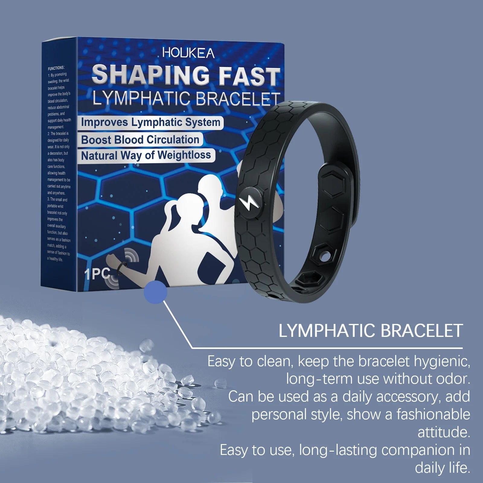 Unisex Weight Loss Bracelet Burning Fat Body Shaping Anti Fatigue Energy Therapy Improve Metabolism Lymphatic Detox Bracelet - Ammpoure