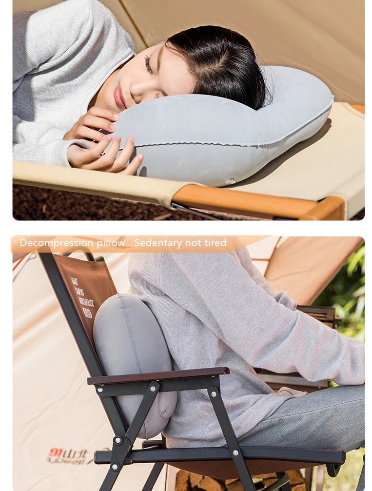 USA Camping Inflatable Pillow Portable Ultralight Travel Hiking Air Sleeping Pillow for Neck and Lumbar Support - Ammpoure