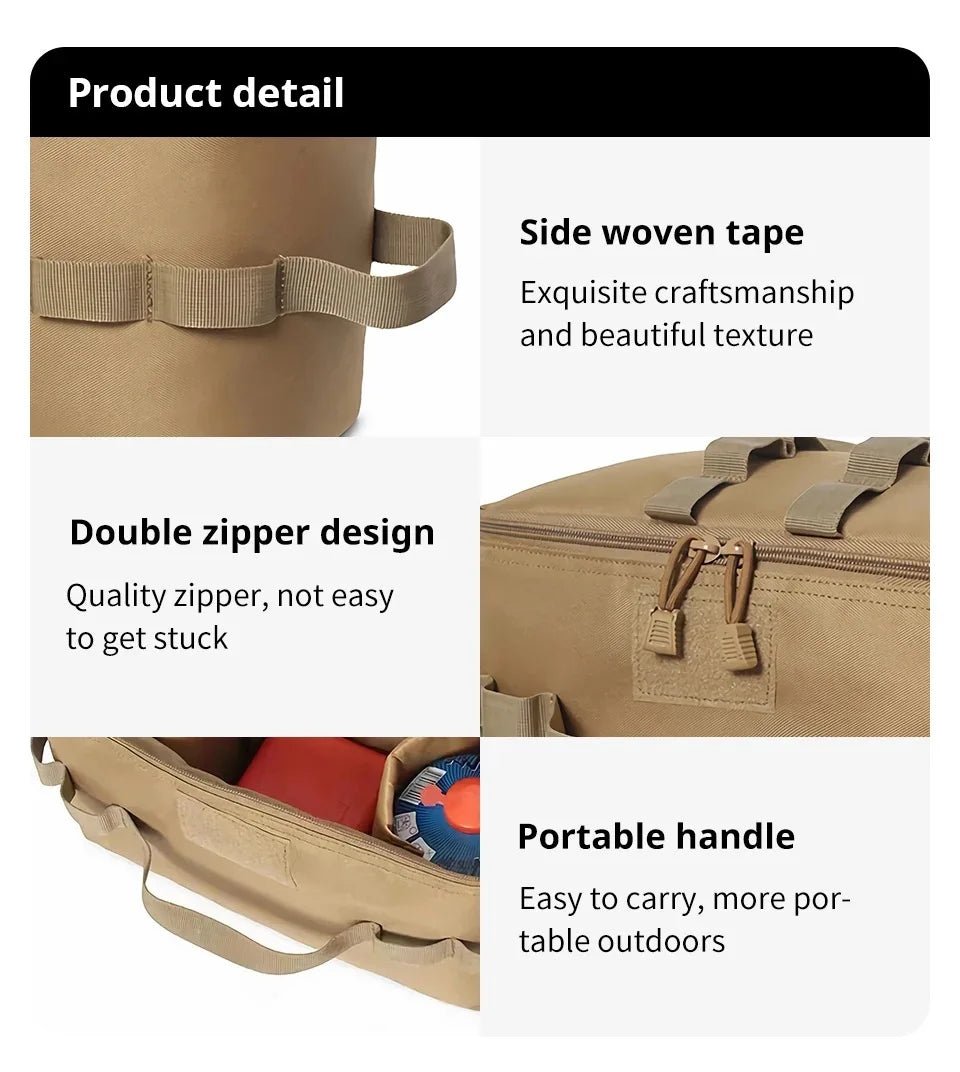 USA Outdoor Camping Gas Tank Storage Bag Large Capacity Ground Nail Tool Bag Gas Canister Picnic Cookware Utensils Kit Bag - Ammpoure
