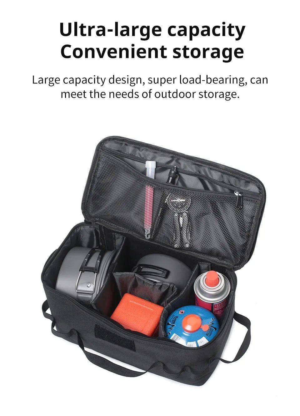 USA Outdoor Camping Gas Tank Storage Bag Large Capacity Ground Nail Tool Bag Gas Canister Picnic Cookware Utensils Kit Bag - Ammpoure