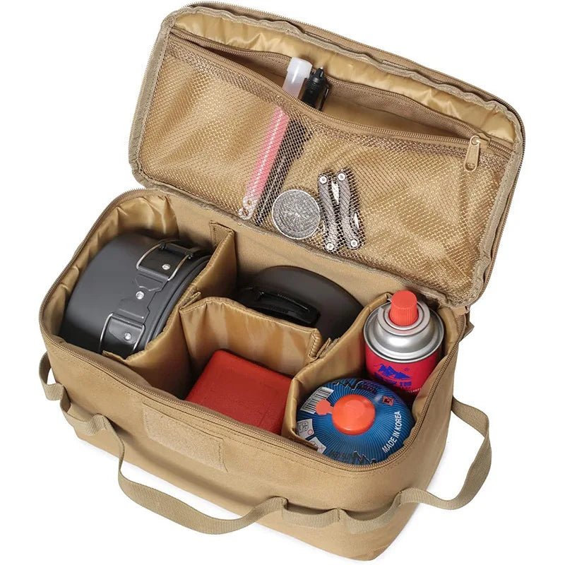 USA Outdoor Camping Gas Tank Storage Bag Large Capacity Ground Nail Tool Bag Gas Canister Picnic Cookware Utensils Kit Bag - Ammpoure