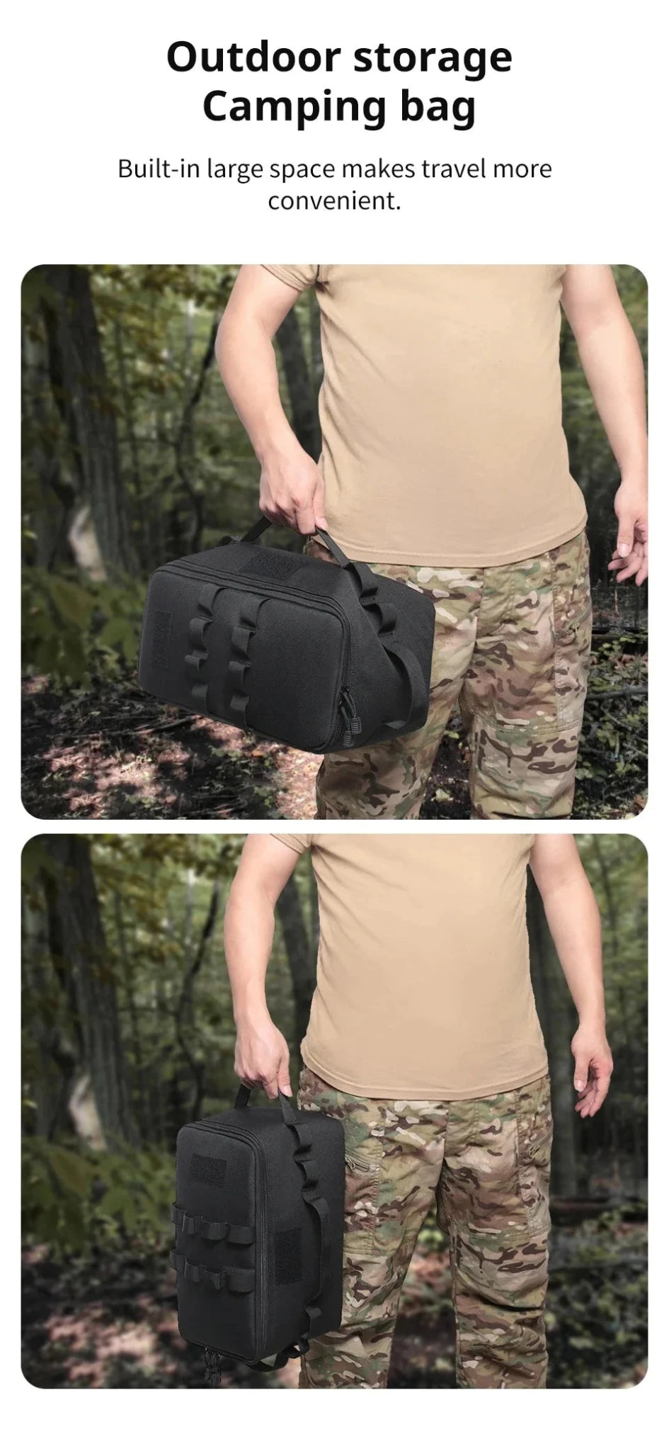 USA Outdoor Camping Gas Tank Storage Bag Large Capacity Ground Nail Tool Bag Gas Canister Picnic Cookware Utensils Kit Bag - Ammpoure