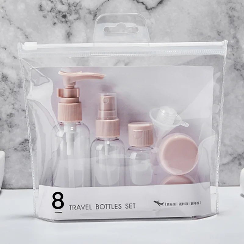 USA Perfume Bottle Set Spray Lotion Shampoo Shower Tube Bottling Refill Cosmetic Travel Liquid Container Portable Tool - Ammpoure