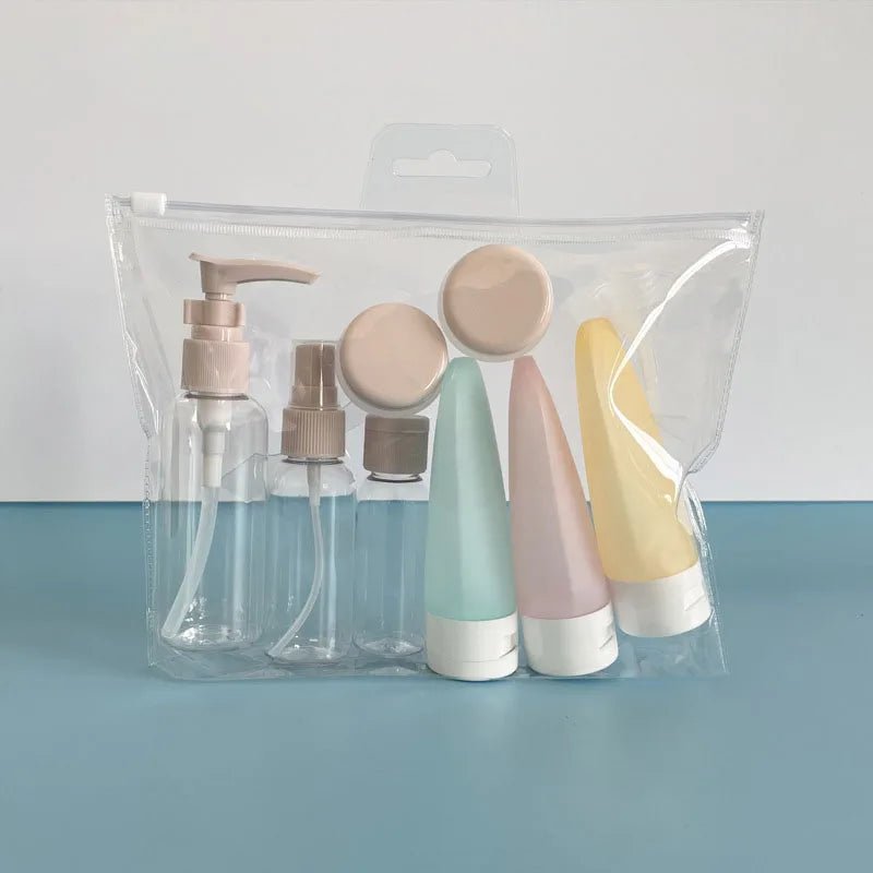 USA Perfume Bottle Set Spray Lotion Shampoo Shower Tube Bottling Refill Cosmetic Travel Liquid Container Portable Tool - Ammpoure