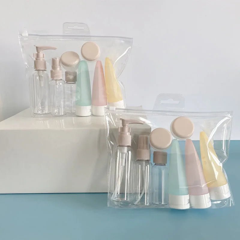 USA Perfume Bottle Set Spray Lotion Shampoo Shower Tube Bottling Refill Cosmetic Travel Liquid Container Portable Tool - Ammpoure