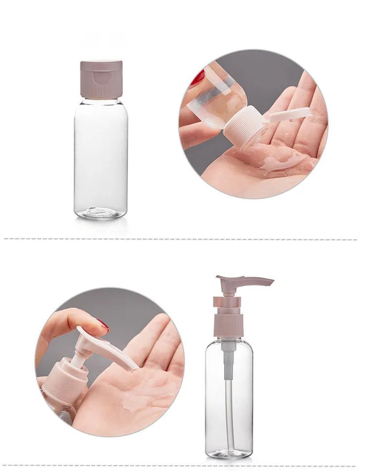 USA Perfume Bottle Set Spray Lotion Shampoo Shower Tube Bottling Refill Cosmetic Travel Liquid Container Portable Tool - Ammpoure