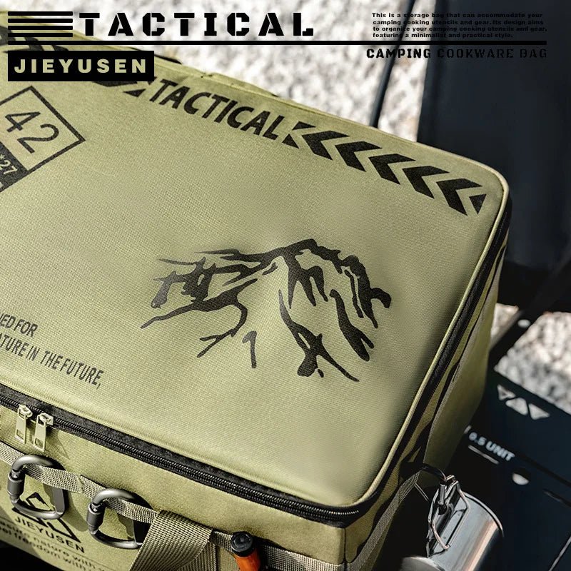 USA Tactical Camping Storage Bag - Insulated Folding Box for Picnic, Tableware & Field Equipment Waterproof - Ammpoure