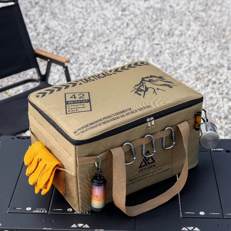 USA Tactical Camping Storage Bag - Insulated Folding Box for Picnic, Tableware & Field Equipment Waterproof - Ammpoure