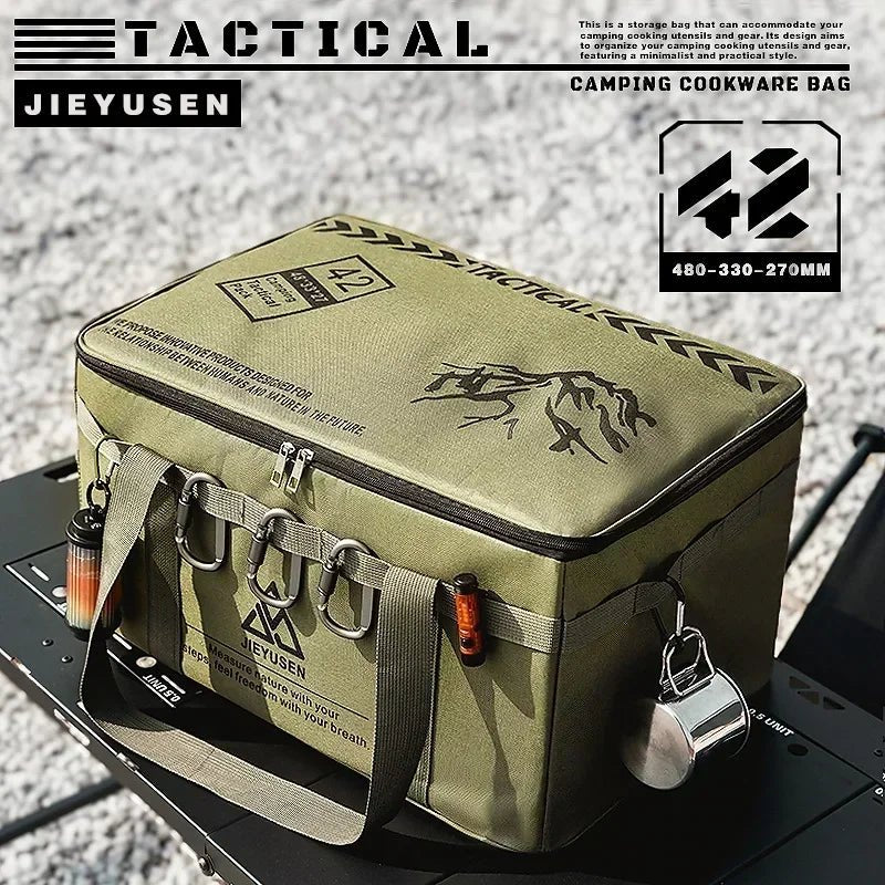 USA Tactical Camping Storage Bag - Insulated Folding Box for Picnic, Tableware & Field Equipment Waterproof - Ammpoure