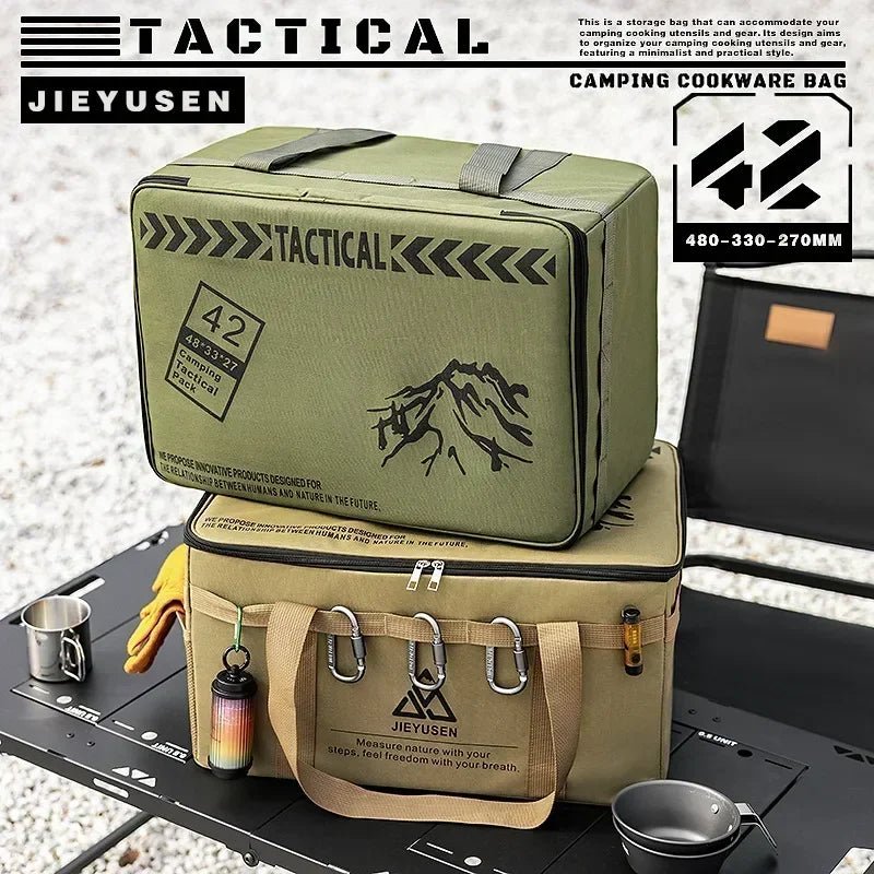 USA Tactical Camping Storage Bag - Insulated Folding Box for Picnic, Tableware & Field Equipment Waterproof - Ammpoure
