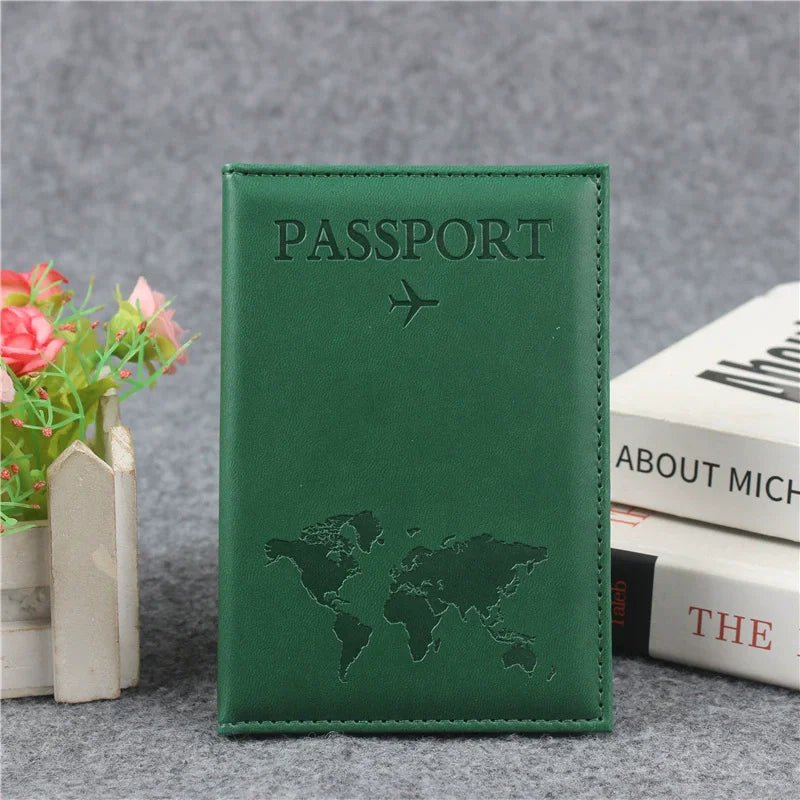 USA Travel Passport Case PU Leather Passport Cover For Men & Women Organizer - Protective Card Holder ID Document Covers - Ammpoure