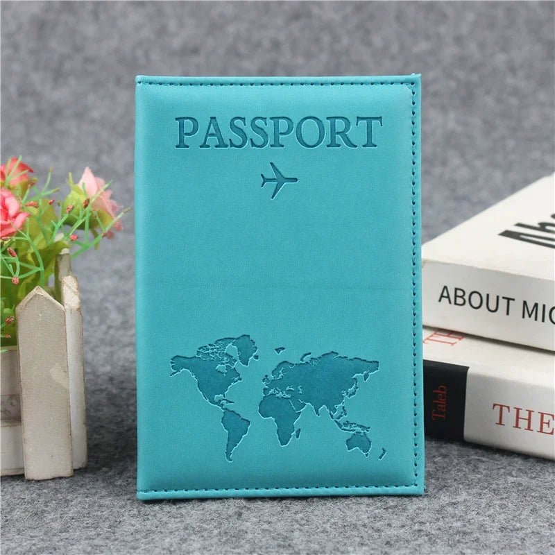 USA Travel Passport Case PU Leather Passport Cover For Men & Women Organizer - Protective Card Holder ID Document Covers - Ammpoure