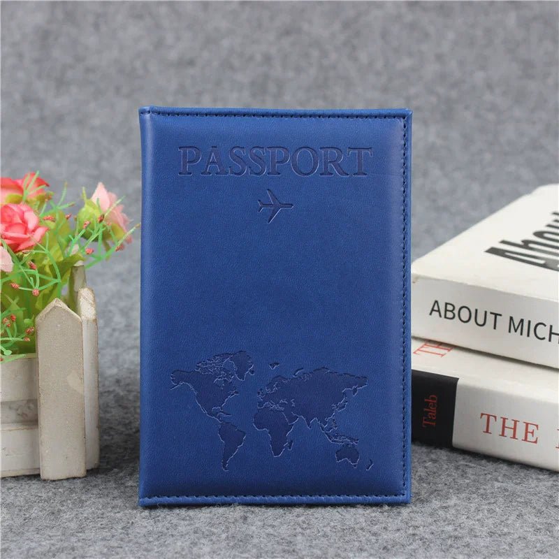 USA Travel Passport Case PU Leather Passport Cover For Men & Women Organizer - Protective Card Holder ID Document Covers - Ammpoure