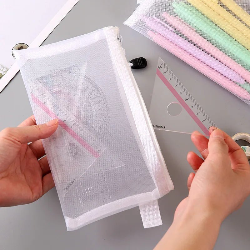 USA Zipper File Bag Toy storage bag building block puzzle sub-package bag children zipper transparent finishing storage box - Ammpoure