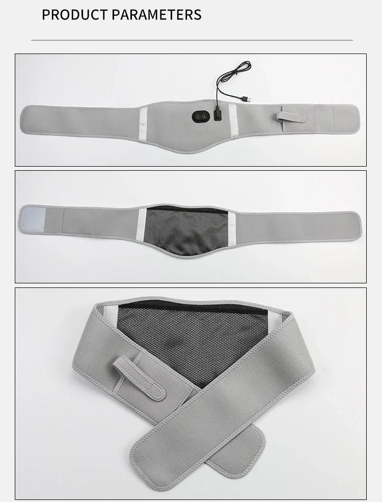 USB Electric Heating Warmer Hot Waist Lumbar Back Pad Belt Protector Brace Band Support Massager Anti Pain Relief Therapy Tool - Ammpoure
