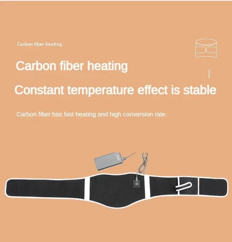 USB Electric Heating Warmer Hot Waist Lumbar Back Pad Belt Protector Brace Band Support Massager Anti Pain Relief Therapy Tool - Ammpoure