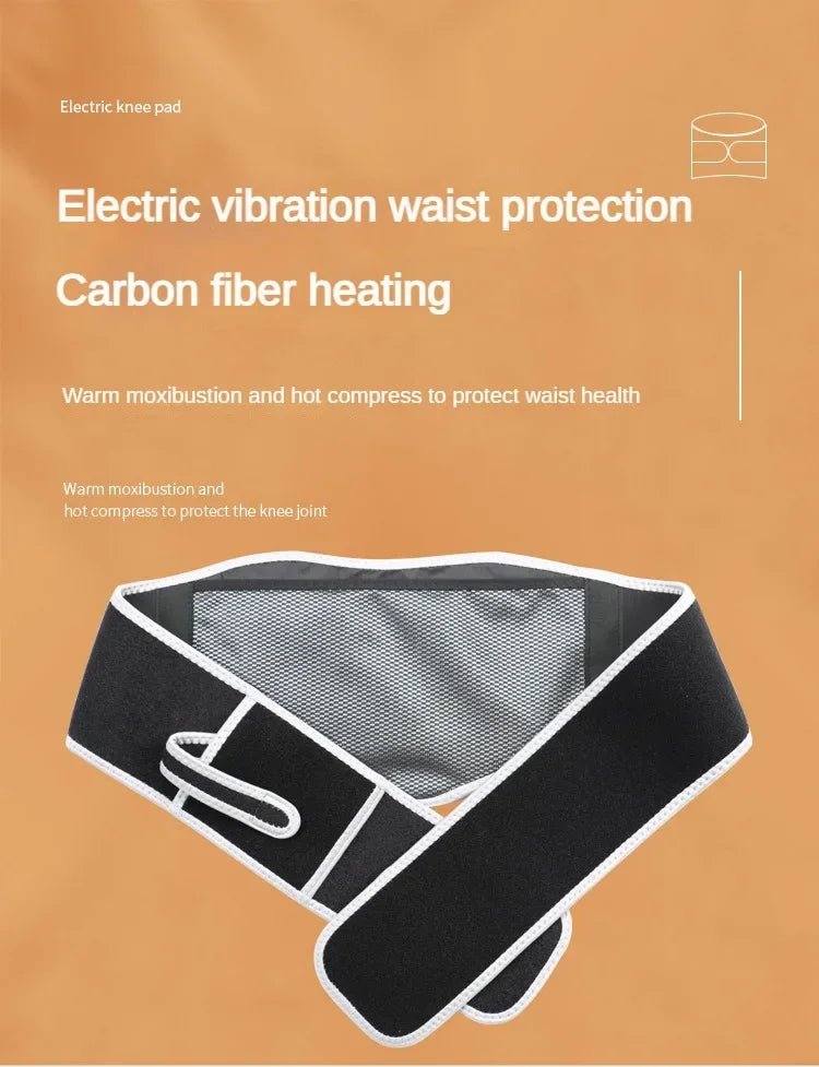 USB Electric Heating Warmer Hot Waist Lumbar Back Pad Belt Protector Brace Band Support Massager Anti Pain Relief Therapy Tool - Ammpoure