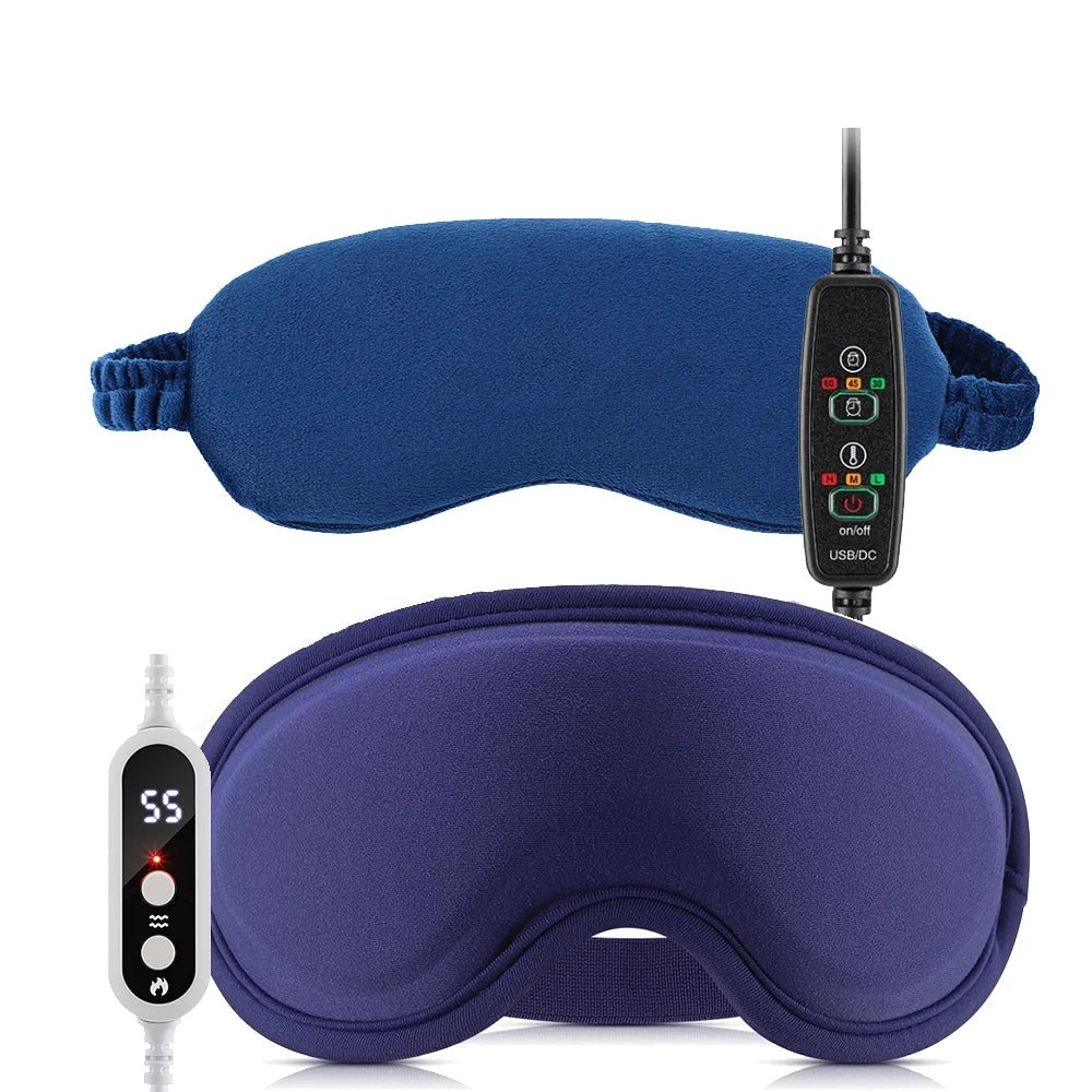 USB Eye Massager Heated Eye Shade Relieve Eye Fatiuge Remove Dark Circles Hot Eye Cover for Night Sleep Travel Office Eye Mask - Ammpoure