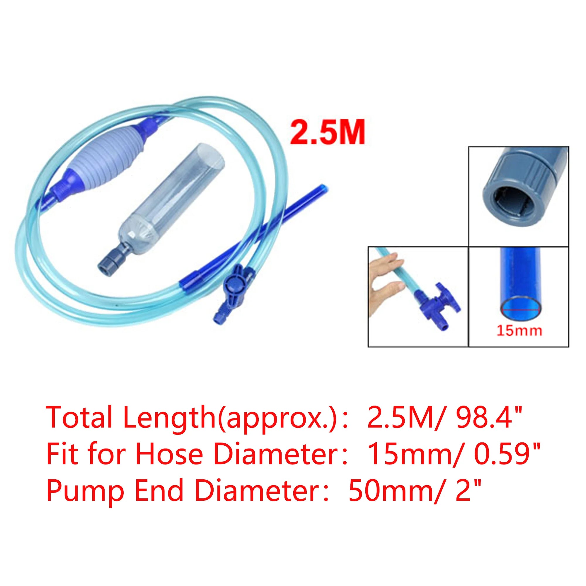 UXCELL Aquarium Water Change Kit Fish Tank Siphon Long Hose Parts Vacuum Cleaner Water Pump Gravel Filter Tools Accessories Set - Ammpoure Wellbeing