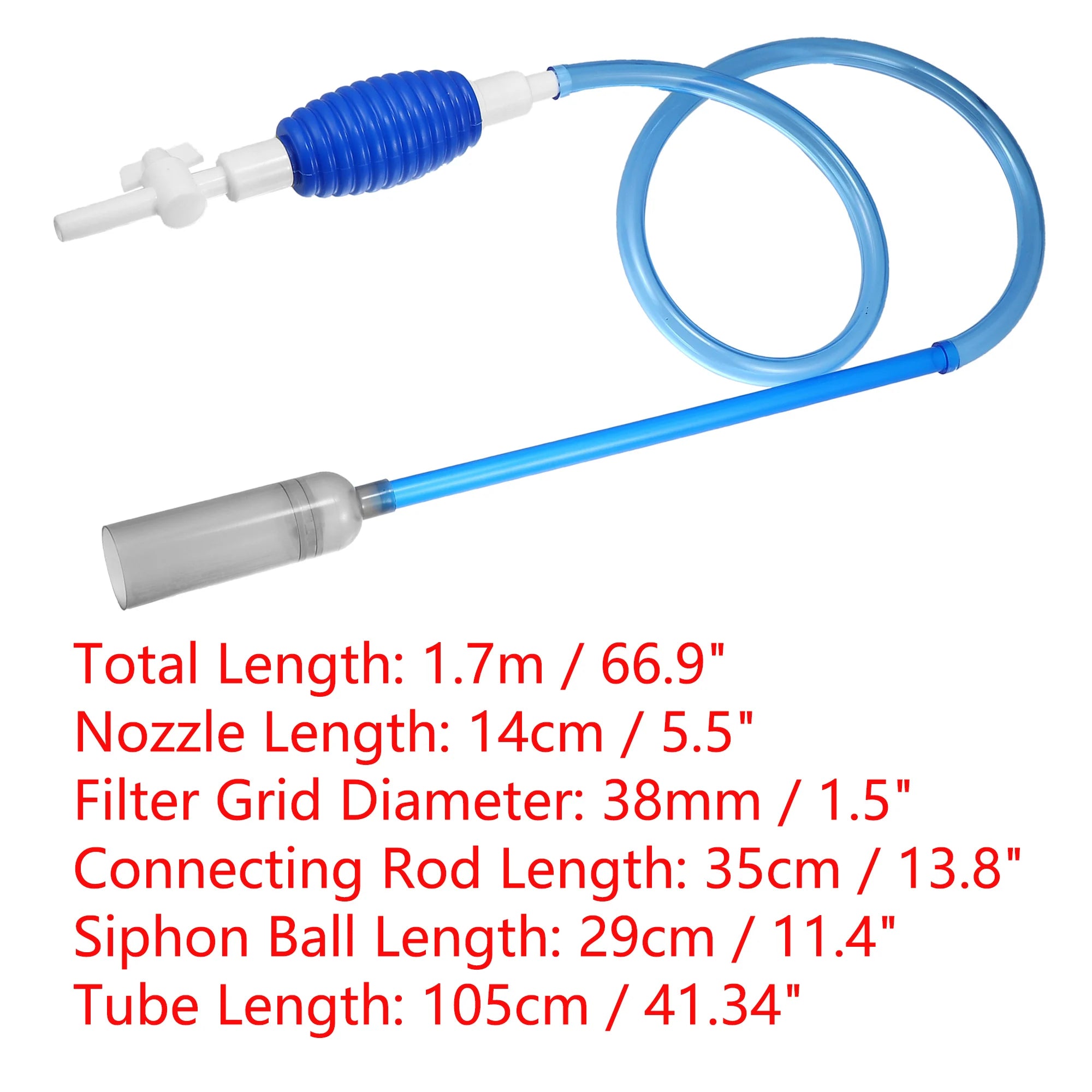 UXCELL Aquarium Water Change Kit Fish Tank Siphon Long Hose Parts Vacuum Cleaner Water Pump Gravel Filter Tools Accessories Set - Ammpoure Wellbeing