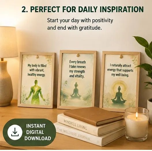Vibrant Morning Vitality Affirmation Cards, Daily Energy Boost & Healing Routine Template, Creative Wellness Gift, Spiritual Journal Insert. - Ammpoure