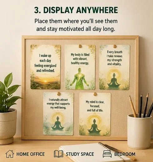 Vibrant Morning Vitality Affirmation Cards, Daily Energy Boost & Healing Routine Template, Creative Wellness Gift, Spiritual Journal Insert. - Ammpoure
