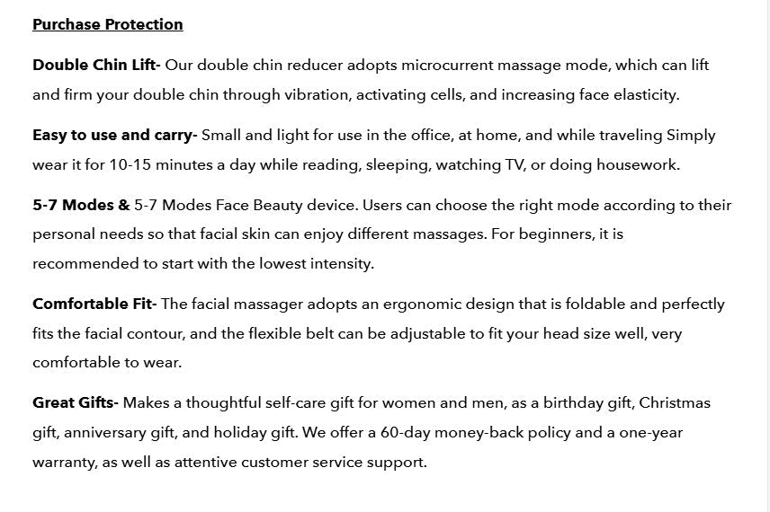 Vibration Chin - Up V Face Massager for Face EMS Facial Lifter UK Beauty Device Double Chin Remover V - Line Up Facelift Shaper Belt - Ammpoure