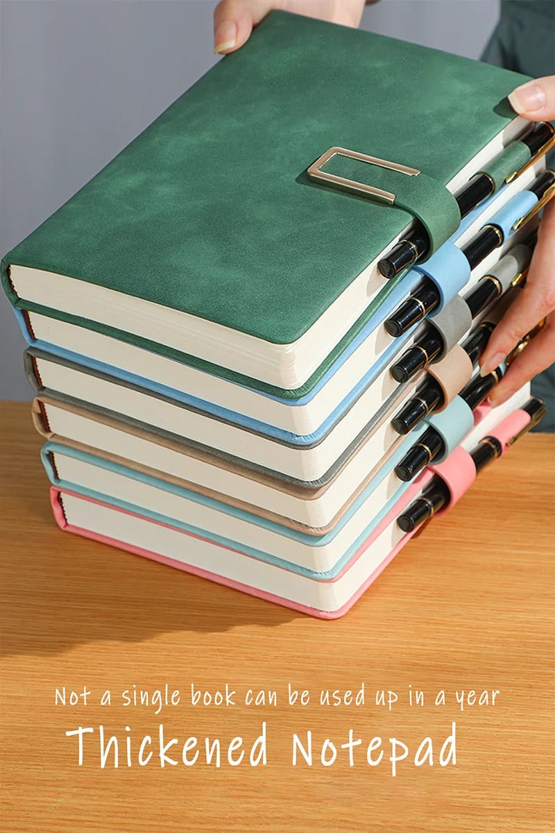 Vintage A5 leather notebook with personalized soft cover - perfect for business meetings and college life - Ammpoure