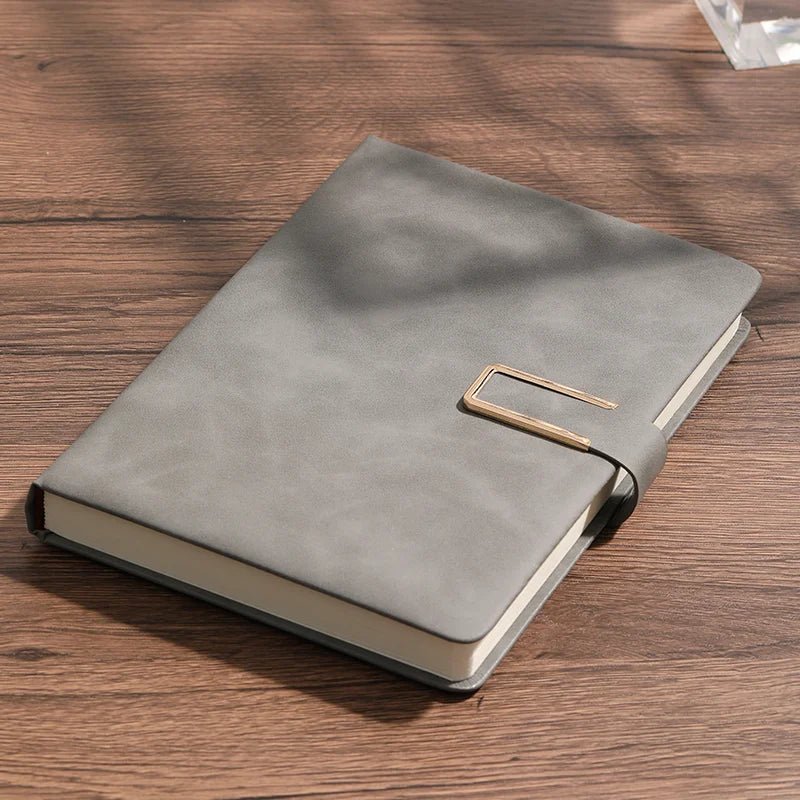 Vintage A5 leather notebook with personalized soft cover - perfect for business meetings and college life - Ammpoure