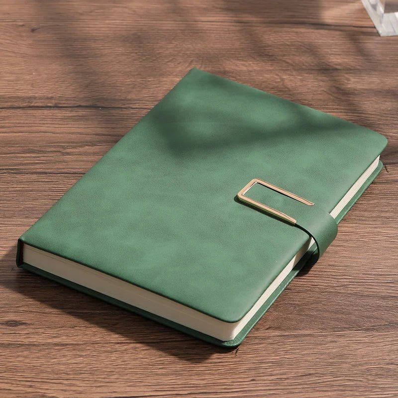 Vintage A5 leather notebook with personalized soft cover - perfect for business meetings and college life - Ammpoure