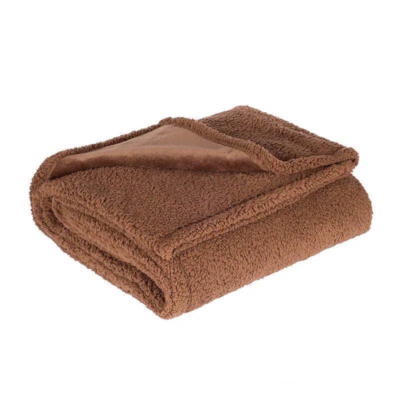 Waterproof Pet Blanket USA Urine-Proof Flannel Sherpa Reversible Dog & Cat Throw Mat, Thick Soft Warm Washable Sofa & Couch Protector - Ammpoure