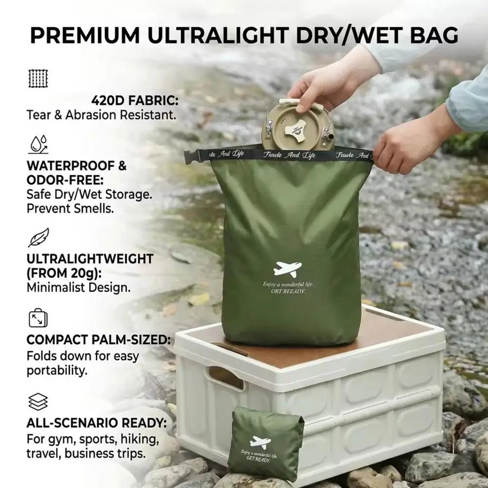Waterproof Storage Bag USA Portable Travel Pouch & Luggage Organizer for Swimming, Gym, Camping, Beach, Clothes & Toiletries - Ammpoure
