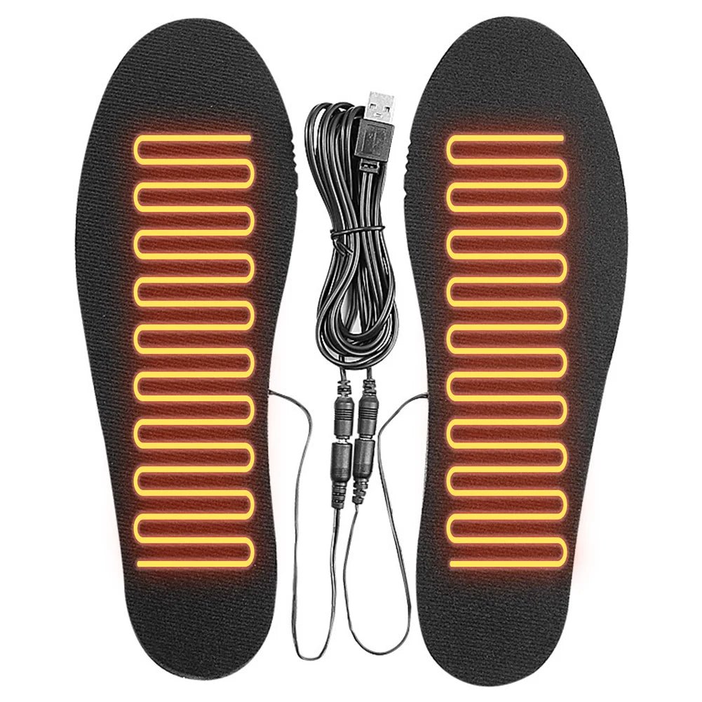 Winter Warm Insoles Heated USB Electric Foot Warming Pad Feet Warmer Pad Mat Outdoor Sports skiing Heating Insoles for Men and W - Ammpoure