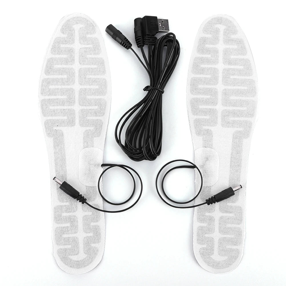 Winter Warm Insoles Heated USB Electric Foot Warming Pad Feet Warmer Pad Mat Outdoor Sports skiing Heating Insoles for Men and W - Ammpoure