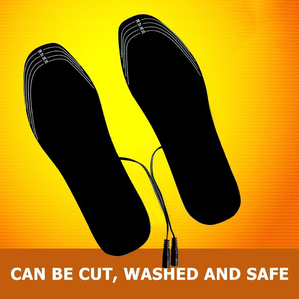 Winter Warm Insoles Heated USB Electric Foot Warming Pad Feet Warmer Pad Mat Outdoor Sports skiing Heating Insoles for Men and W - Ammpoure
