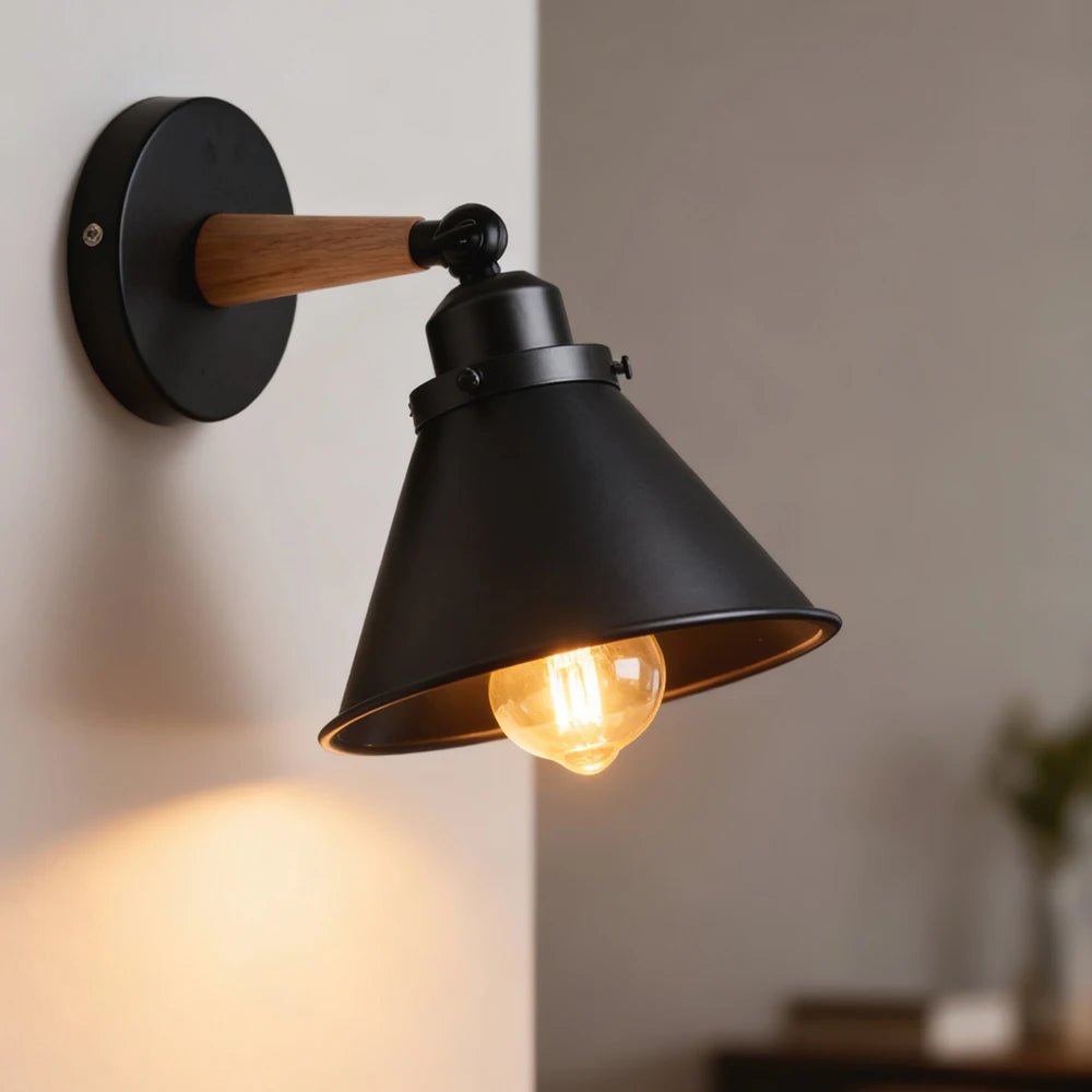 Wooden Nordic Industrial Wall Light Industrial Indoor Lighting Bedside Bathroom Bedroom Lamp Sconce Wall Light Fixture Decor - Ammpoure