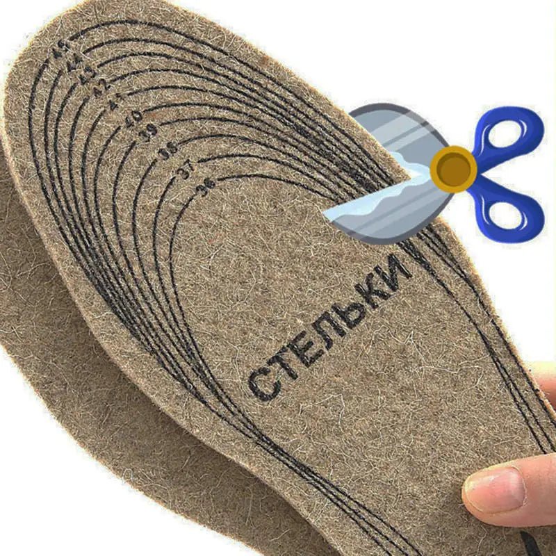 Wool Felt Insoles For Shoes Men Women Warm Shock - absorbing Insoles Shoes Pad Inlegzolen Heren Plantillas Adhesivas Para Zapatos - Ammpoure