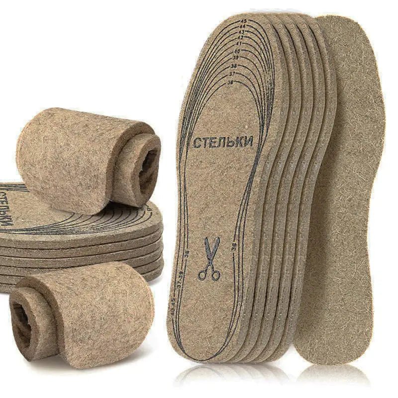 Wool Felt Insoles For Shoes Men Women Warm Shock - absorbing Insoles Shoes Pad Inlegzolen Heren Plantillas Adhesivas Para Zapatos - Ammpoure