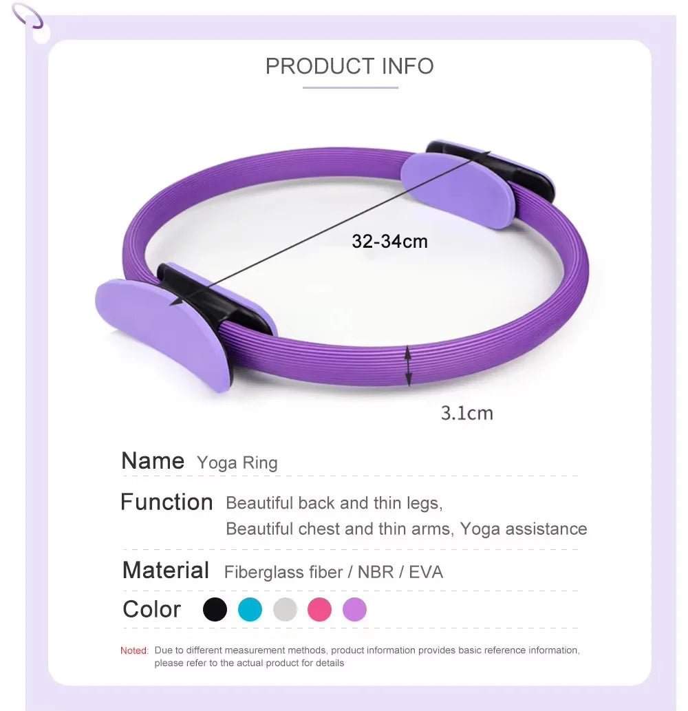 Yoga Fitness Ring Pilates Ring Women Girl Exercise Home Resistance Elasticity Yoga Gym Workout Pilates Circle Yoga Circle - Ammpoure