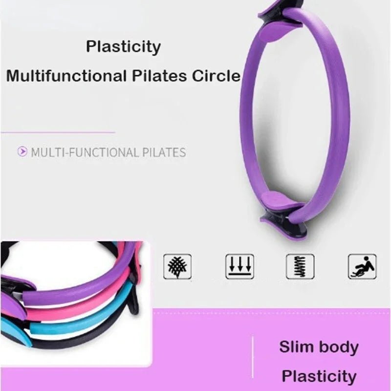 Yoga Fitness Ring Pilates Ring Women Girl Exercise Home Resistance Elasticity Yoga Gym Workout Pilates Circle Yoga Circle - Ammpoure